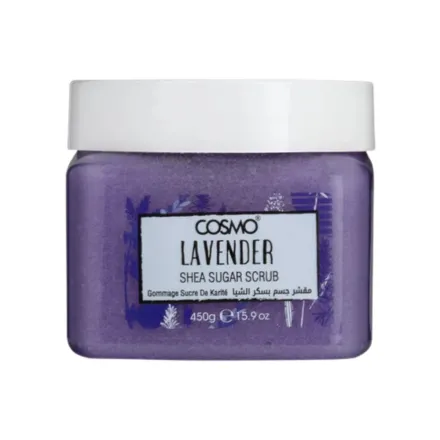 COSMO Lavender shea sugar scrub - 450g | كوزمو مقشر الجسم بالسكر و الشيا و اللافندر - 450 غرام
