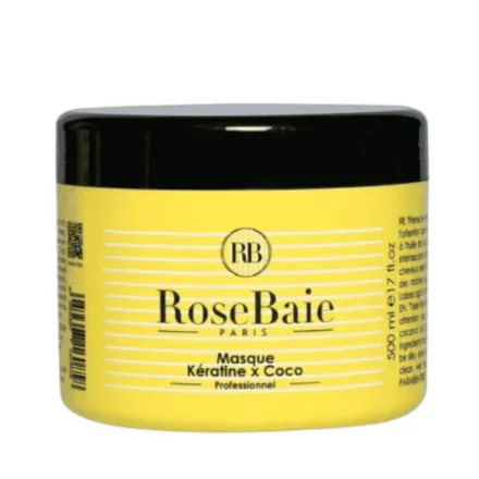 RoseBaie Rosabaia Keratin x Coconut Mask - 500ml |روزباي باريس ماسك الكيراتين وزيت جوز الهند للشعر – 500 مل