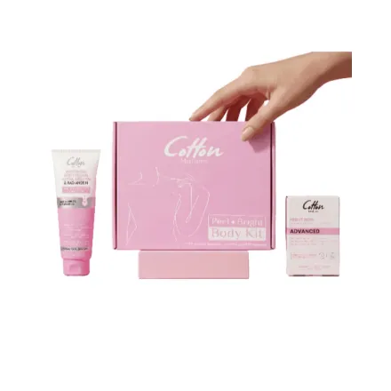 Cotton Mixtures Peel+Bright Body Kit | كوتون مجموعة تفتيح وإشراق للجسم