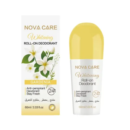 NOVA CARE Whitening Roll-On Deodorant 24h Anti-Perspirant Gardenia - 60ml | نوفا كير مزيل تعرق رول برائحة الغاردينيا - 60 مل