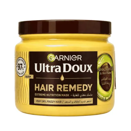 Garnier Ultra Doux Hair Remedy Avocado Oil & Shea Butter - 340ml | غارنييه ماسك شعر بزيت الأفوكادو وزبدة الشيا - 340 مل