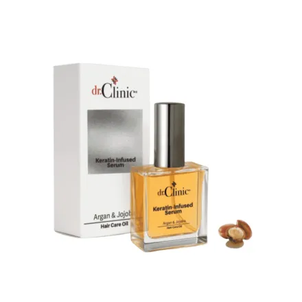 dr.Clinic Keratin Infused Serum Argan & Jojoba Hair Care Oil - 50ml | دكتور كلينك سيروم شعر مع زيت الأركان والجوجوبا - 50مل