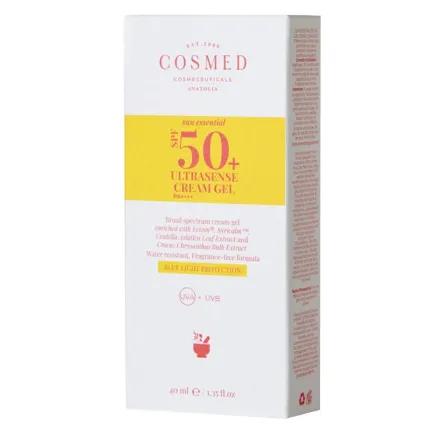 Cosmed Sun Essential Ultrasense Cream Gel Spf50 - 40ml| كوزميد واقي شمس كريم جل للبشرة الحساسة SPF 50+ – 40 مل
