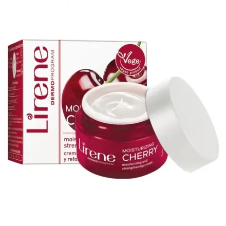 Lirene Moisturizing Cherry Rereshing Light Day & Night Cream - 50ml | ليرين مرطب الوجه بالكرز -50 مل