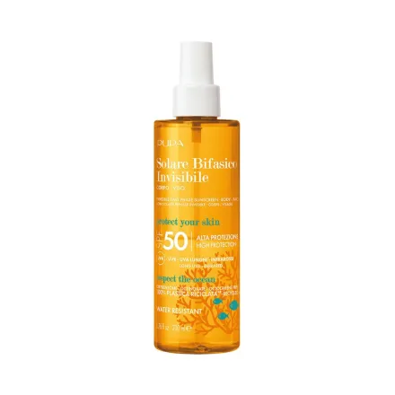 Pupa Solare Biphase Invisible Sun Care SPF50 Protect Your Skin - 200ml | بوبا بخاخ واقي شمس ثنائي الطور غير مرئي SPF50 – حماية البشرة – 200 مل