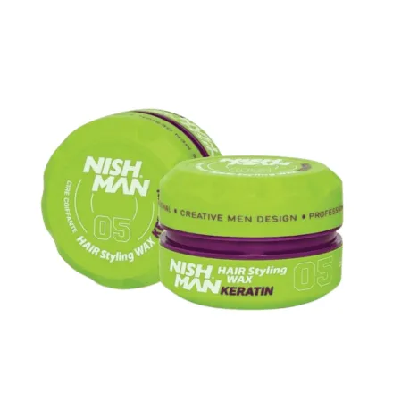 NISH MAN Hair Styling Wax Keratin - 150ml | نيشمان شمع تصفيف الشعر للرجال كيراتين - 150مل