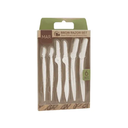 MAR Brow Razor Set Made Of Wheat Straw & Natural Fibers | مار مجموعة شفرات حواجب