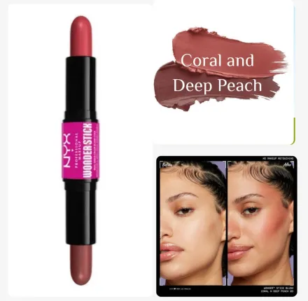 NYX PROFESSIONAL MAKEUP Wonder Stick, Face Shaping & Contouring Stick - 4g | ان واي اكس ستيك كونتور مزدوجة الأطراف - 4 غ