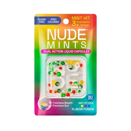 NUDE MINTS FLAVOR FUSION LASTS 3X LONGER Fusion - 30 Capsules | نيود منتس مزيج نكهة النعناع الطبيعي يدوم 3 أضعاف - 30 كبسولة