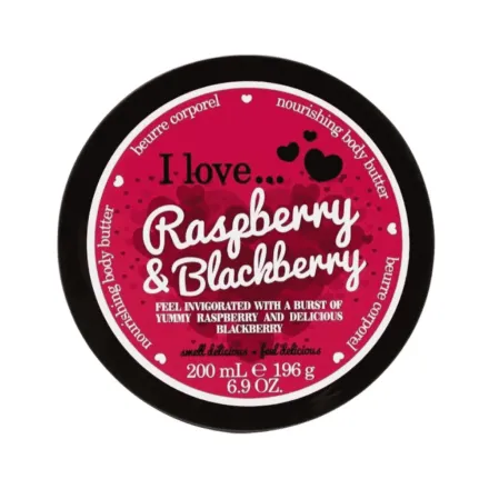 I Love - Raspberry & Blackberry Nourishing Body Butter - 200ml |آي لوف زبدة جسم مغذية بالتوت العليق والتوت الأسود
