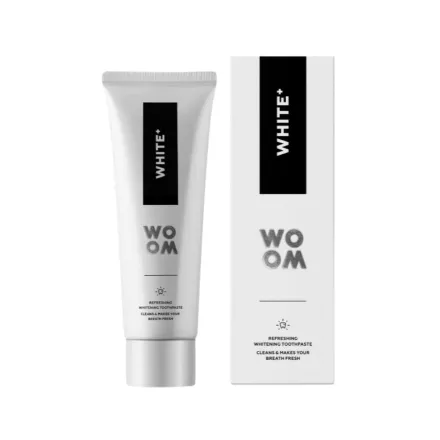Woom White+ Refreshing Whitening Toothpaste - 75ml | ووم معجون أسنان المنعش والمبيض - 75 مل