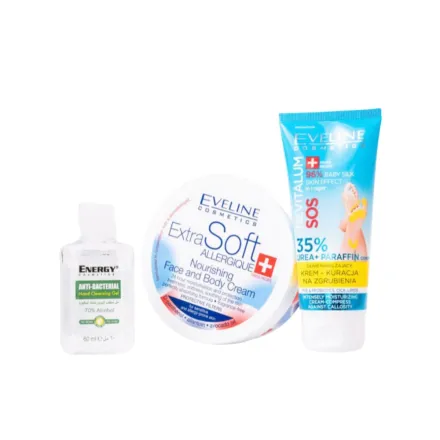 EVELINE Set Cracked 35% Urea - 75ml | ايفيلين مجموعة ترميم البشرة الجافة والمتشققة بتركيز يوريا 35% - 75 مل