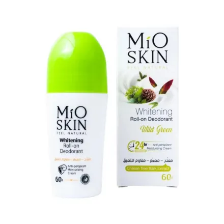 MIO SKIN Whitening Roll- On Deodorant Wild Green 24hr Anti Perspirant Moisturizing Cream - 60ml| ميو سكين رول أون مزيل تعرق - 60 مل