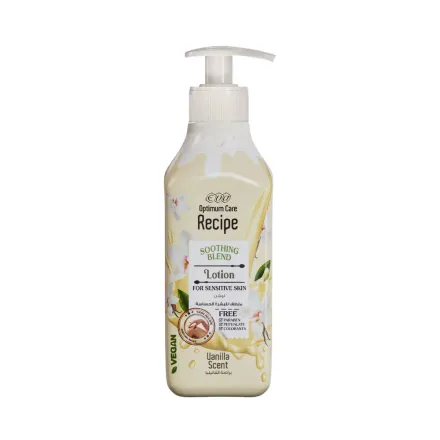 Eva Optimum Care Recipe Soothing Blend Lotion Vanilla Scent - 370ml | لوشن إيفا أوبتيموم كير ريسيبي – مزيج مهدّئ برائحة الفانيلا – 370 مل
