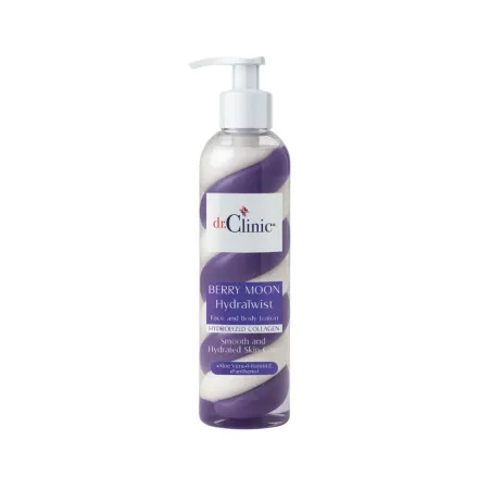 dr.Clinic Berry Moon Hydratwist Face And Body Lotion Hydrolyzed Collagen - 200ml | دكتور كلينك لوشن جسم ووجه بيري مون هيدرا تويست - 200مل