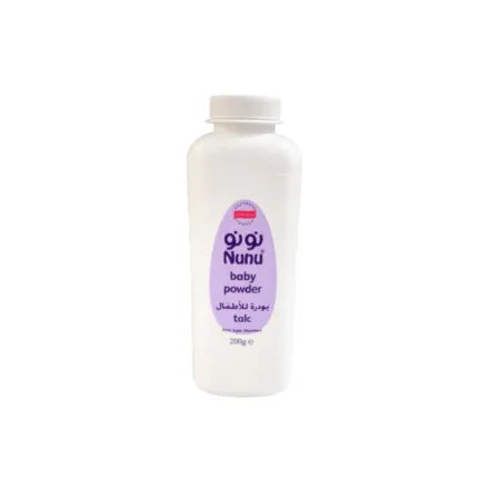 Nunu Baby Powder Talc Non Perfume - 200g | نونو بودرة للأطفال خالية من العطور - 200 غرام