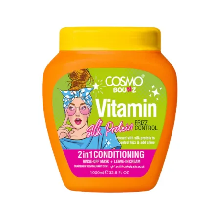 COSMO COSMETICS 2IN1 CONDITIONING SILK PROTEIN - 1000ml | كوزمو كوزمتكس بلسم للشعر المتطاير بروتين الحرير - 1000 مل