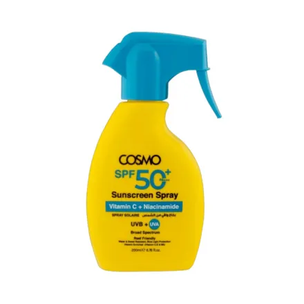 COSMO COSMETICS SUNSCREN SPRAY VITAMNC+NIACIAMIDSPF50 - 200ml | كوزمو كوزمتكس بخاخ واقي شمس بفيتامين سي والنياسيناميد- 200مل