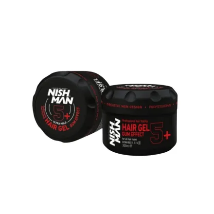NISH MAN Professional Hair Styling Hair Gel Gum Effect - 300ml| نيشمان جل تصفيف شعر احترافي للرجال -300مل