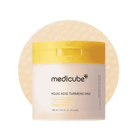 MEDICUBE Kojic Acid Turmeric 70 Pads - 160ml | ميدي كيوب وسادات كوجيك اسيد لتفتيح البشرة - 160مل