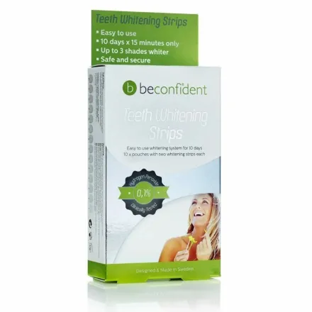 beconfident Teeth Whitening Strips 10 days *15 Minutes Only - 10g | بيكونفيدنت شرائط تبييض الأسنان - 10غ