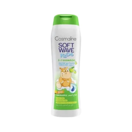 Cosmaline Soft Wave Green Apple Tear Free Shampoo Kids - 400ml | كوزمالين شامبو سوفت ويف جرين آبل للأطفال بدون دموع 400 مل