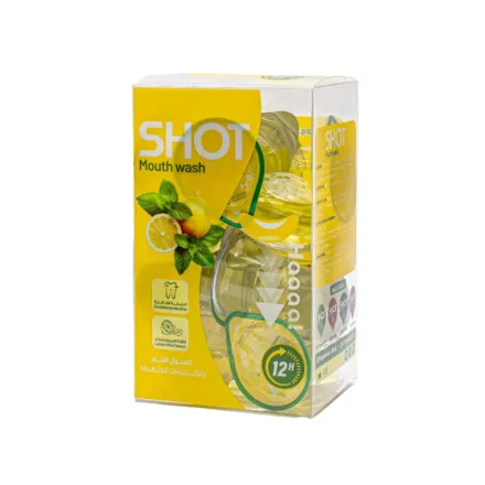 SHOT Mouth Wash Lemon Mint Flavour - 20capsules x 15ml | شوت غسول فم بنكهة الليمون والنعناع - 20 كبسولة 15 مل