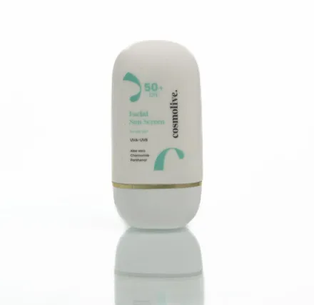 cosmolive Facial Sunscreen 50+ Spf For All Skin Types Panthenol - 50ml | كوزمو لايف واقي شمسي + 50 للبشرة الدهنية - 50 مل