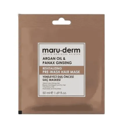 maru.derm Argan Oil & Panax Ginseng Pre-Wash Hair Mask - 50ml | مارو.ديرم ماسك الشعر بلأرغان و الحنسنغ - 50 مل