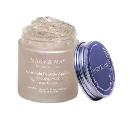 Mary&May Calendula Peptide Ageless Sleeping Mask - 110g | ماري اند ماي ماسك للوجه ليلي كالينديولا بيبتايد - 110 غ