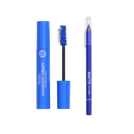 Gosh Boombastic Crazy 002 + Matte Eye Liner 008 Blue | جوش ماسكارا 002 و كحل بومباستيك 008