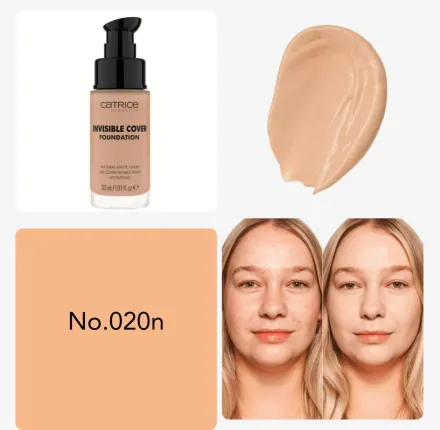 Catrice Invisible Cover Foundation - 30ml | كاتريس كريم أساس بتغطية مخفية - 30 مل