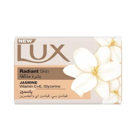 LUX Radiant Skin Jasmine Vitamin C+E Glycerine - 170g | لوكس صابون للجسم وللوجه بزهور الياسمين والغليسيرين وفيتامين اي وسي - 170 غ