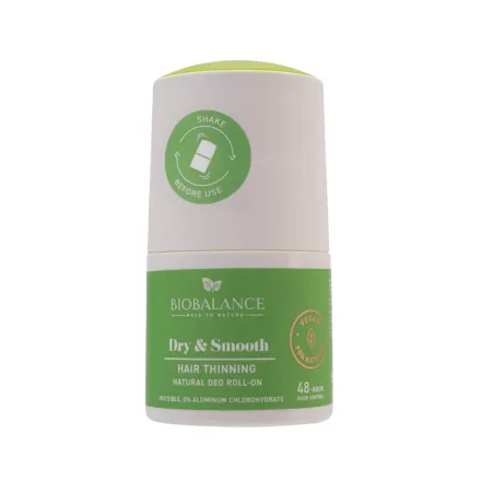 Bio Balance Dry & Smooth Hair Thinning Natural Deodorant Roll-On - 50ml | بايو بالانس مزيل تعرق رول بمكونات طبيعية - 50 مل