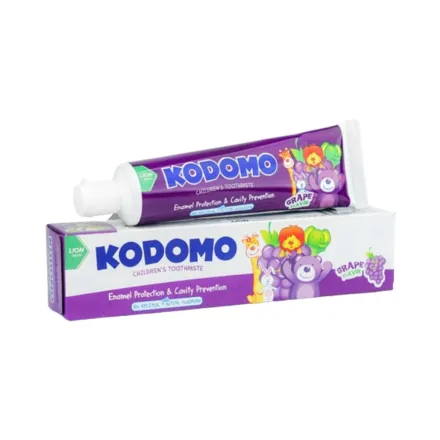 Kodomo Lion Grape Flavoured Toothpaste - 45 gm |كودومو معجون أسنان للاطفال بنكهة العنب – 45 غرام