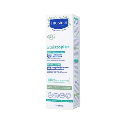 Mustela Stelatopia+ Lipid Replenishing Cream - 150ml | موستيلا كريم معوض للدهون و مقاوم للحكة - 150 مل