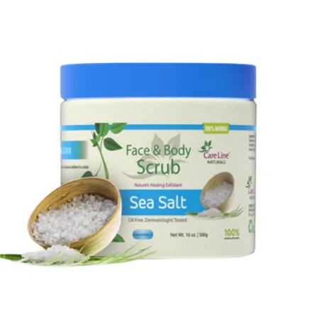 Care Line Face & Body Scrub Sea Salt - 500g | كير لاين مقشر ملح البحر للوجه و الجسم - 500 غ