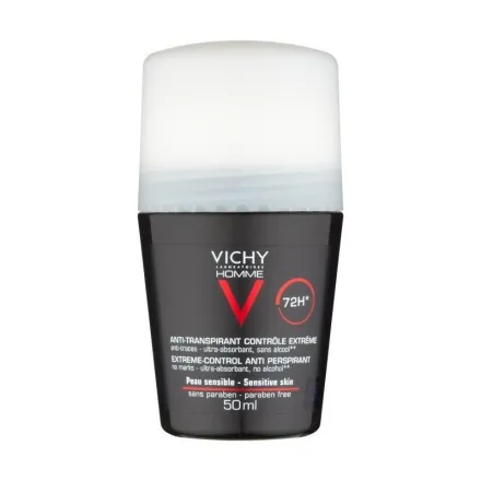 VICHY Homme 72HR Anti-Perspirant Deodorant Extreme Control Roll-On - 50ml | فيشي مزيل العرق للرجال رول اون - 50 مل