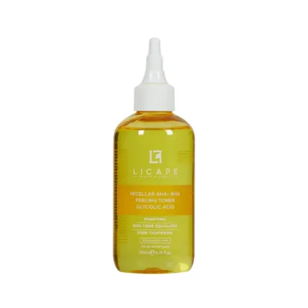 Licape Micellar AHA BHA Peeling Toner Glycolic Acid - 200ml | ليكابي تونر ميسيلار مقشر حمض الجليكوليك - 200 مل