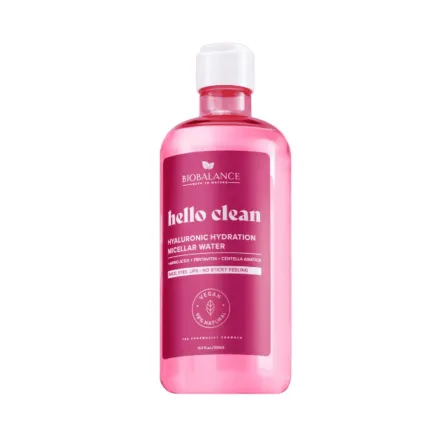 BIO BALANCE Hello Clean Hyaluronic Acid Hydrating Micellar Water - 500ml | بايو بالانس ماء ميسيلار مرطب بحمض الهيالورونيك – 500 مل