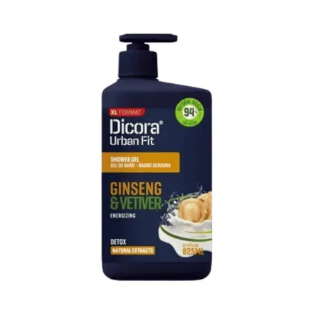 Dicora Shower Gel Ginseng & Vetiver - 825ml | ديكورا جل استحمام بالجنسنغ - 825 مل