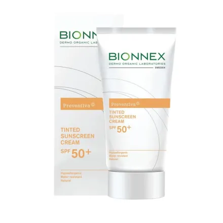 Bionnex Preventiva Tinted Sunscreen Cream SPF50+ - 50ml | بايونيكس واقي شمسي مع لون للبشرة الدهنية والمختلطة - 50 مل