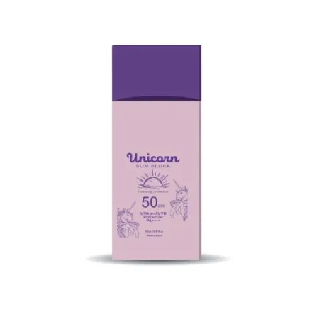 Unicorn Hydrating Sun Block Spf50 - 50ml | يونيكورن واقي شمسي مرطب مع عامل حماية 50 - 50 مل