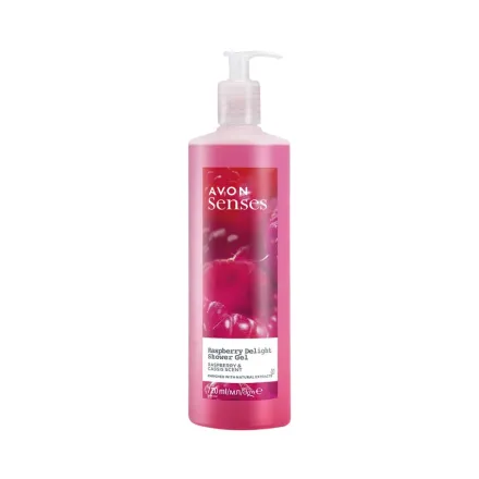 Avon Senses Raspberry Delight Shower Gel - 720ml | أفون شاور جيل برائحة التوت اللذيذ - 720 مل