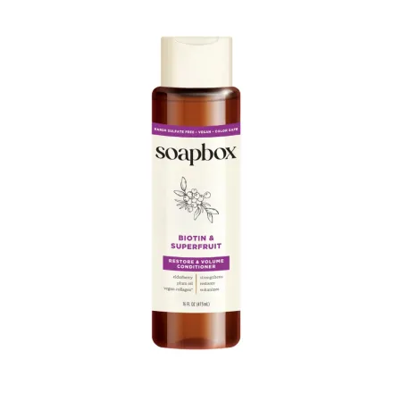 Soapbox Biotin And Superfruit Blend Strengthening Conditioner - 473ml | سوب بوكس بلسم تقوية الشعر بمزيج البيوتين والفواكه الخارقة – 473 مل