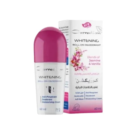 Correction Whitening-Deodorant Roll-On Jasmine-Vanilla - 60ml | كوريكشن رول مزيل تعرق مفتح بالفانيليا و الياسمين - 60 مل