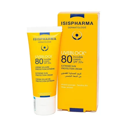 ISIS PHARMA UVBLOCK SPF80 INVISIBLE CREAM - 40 ML | ايزيس فارما كريم واقي شمسي مع عامل حماية من الشمس 80% - 40 مل