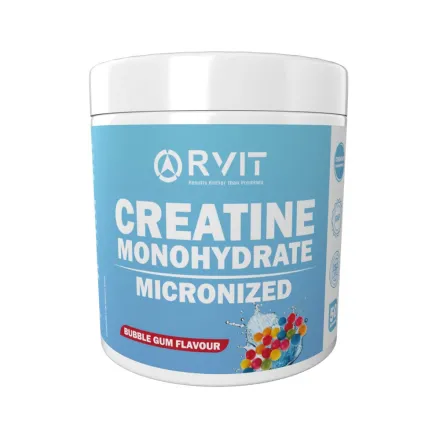 Rvit Creatine Monohydrate Micronized Bubble Gum Flavour - 300g | ارفيت مسحوق كرياتين بطعم البابل غام - 300غ