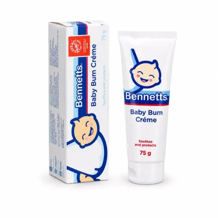 Bennetts Baby Bum Creme Tube - 75g | بينيتس كريم للأطفال لتخفيف التهيج عند الحفاض - 75 غ
