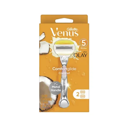 Gillette Venus Olay Coconut Handle + 2 Blades | جيليت فينوس شفرة حلاقة للنساء مع رأسين للتبديل